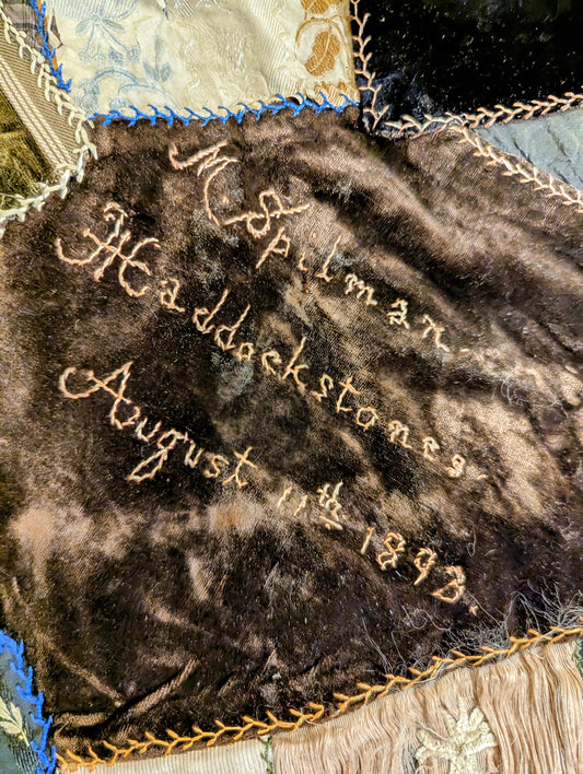 Very rare Victorian crazy pattern patchwork throw